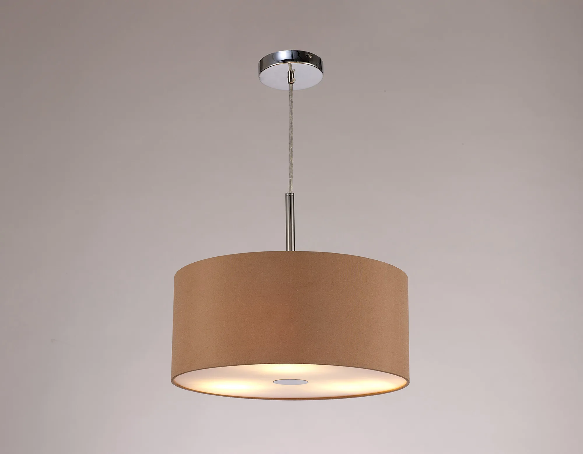 Baymont 40cm 3 Light Pendant Polished Chrome, Antique Gold/Ruby, Frosted Diffuser DK0340  Deco Baymont CH AG